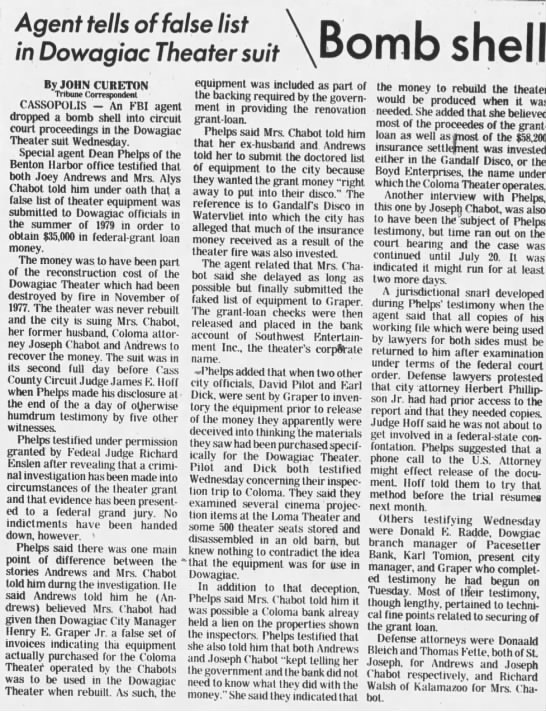 Dowagiac Theatre - June 18 1981 (newer photo)